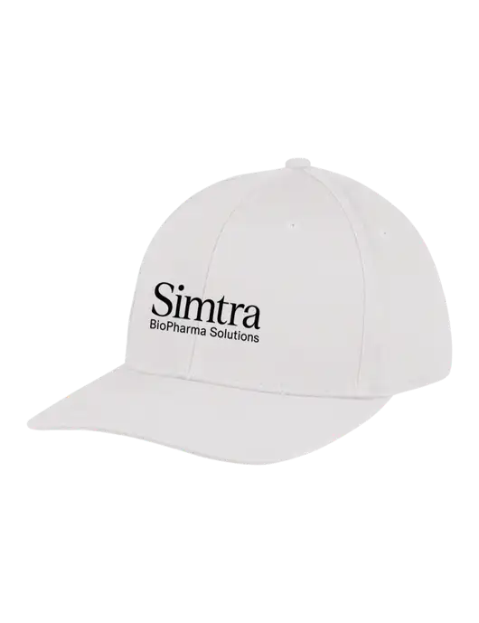 Premium Modern Structured Twill White Snapback Cap w/Simtra Logo