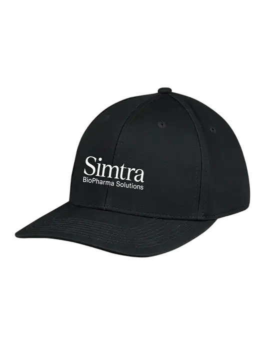 Premium Modern Structured Twill Black Snapback Cap w/Simtra Logo