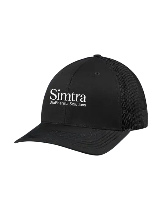 Richardson Adjustable Snapback Original 112 Trucker Cap Black w/Black Mesh w/Simtra Logo