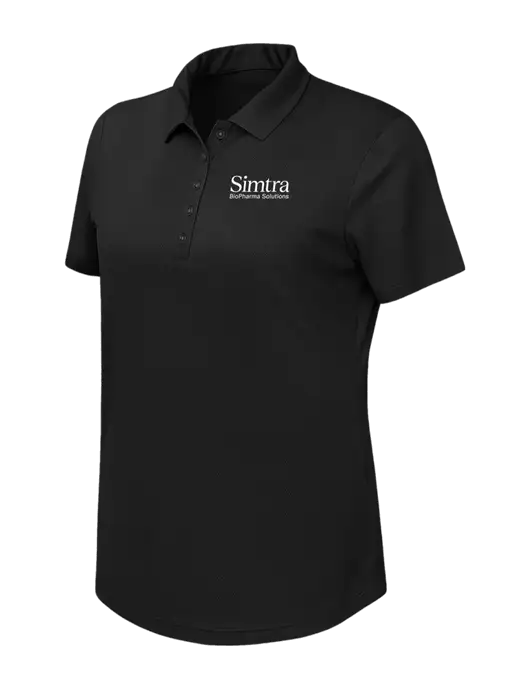 Callaway Womens Birdseye Black Polo w/Simtra Logo
