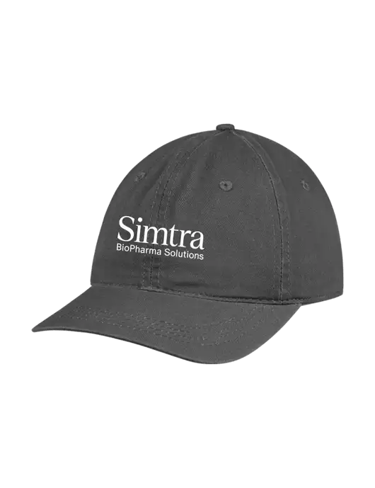Garment Washed Unstructured Twill Charcoal Cap w/Simtra Logo