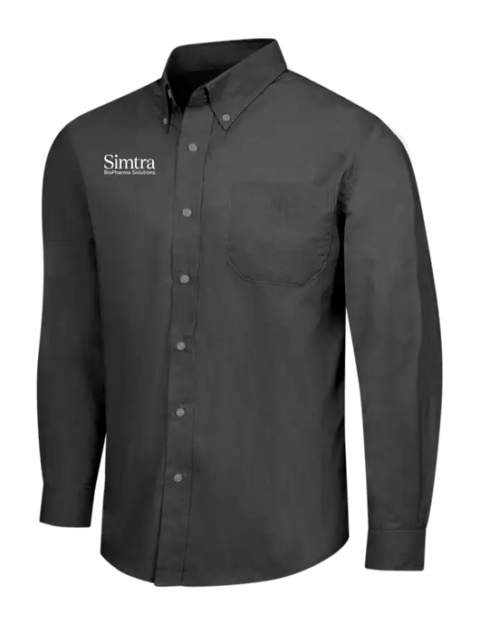 Soft Black Crosshatch Easy Care Shirt w/Simtra Logo