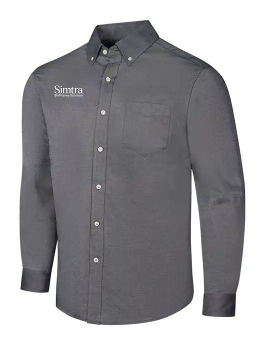 Dark Grey SuperPro Oxford Shirt w/Simtra Logo