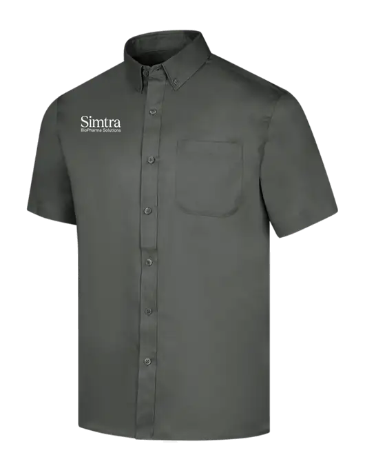 Short Sleeve Dark Grey Superpro React Twill Shirt w/Simtra Logo