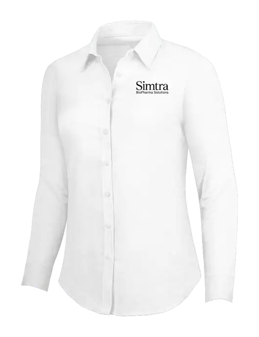 White Womens SuperPro Oxford Shirt w/Simtra Logo