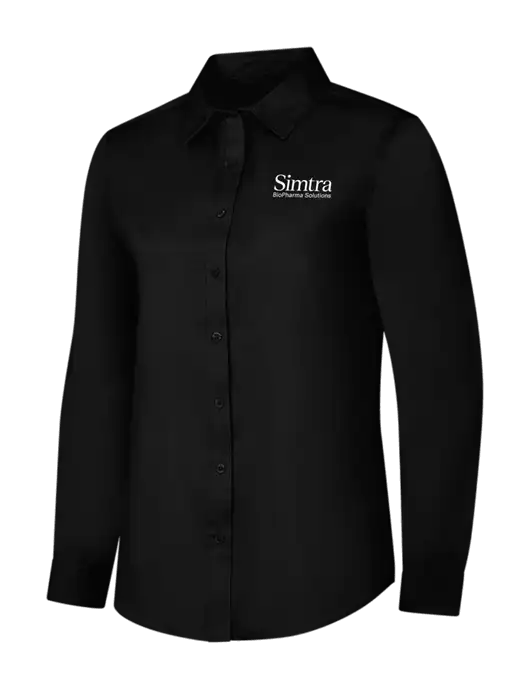 Womens Black Long Sleeve Superpro React Twill Shirt w/Simtra Logo