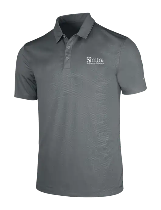NIKE Medium Grey Dri-Fit Embossed Tri-Blade Polo w/Simtra Logo