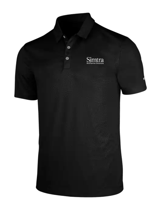 NIKE Black Dri-Fit Embossed Tri-Blade Polo w/Simtra Logo