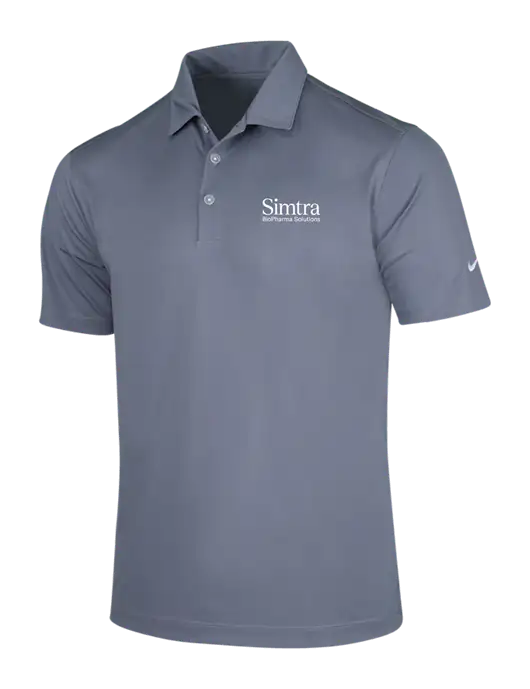 NIKE Medium Grey Dri-Fit Vertical Mesh Polo w/Simtra Logo