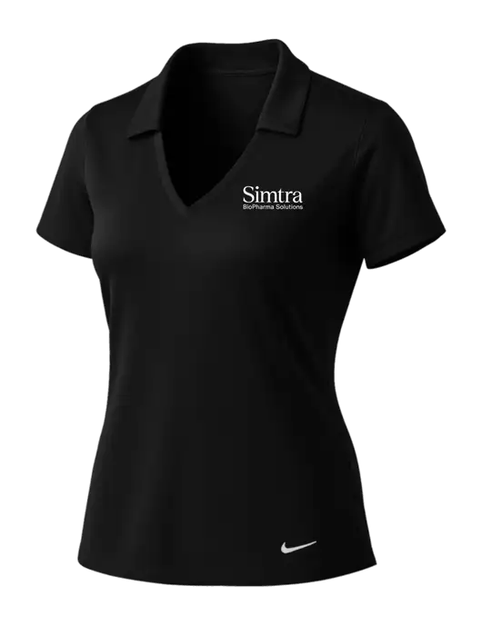 NIKE Black Womens Dri-Fit Vertical Mesh Polo w/Simtra Logo