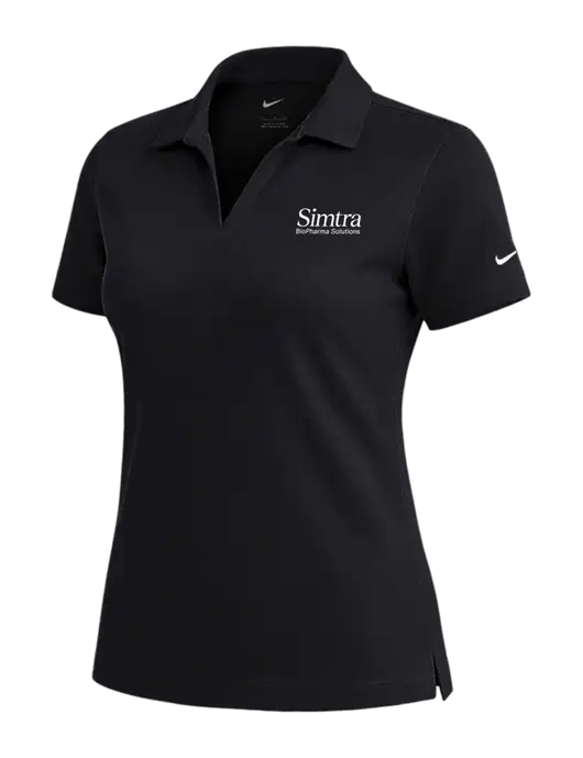NIKE Black Womens Dri-Fit Micro Pique Polo w/Simtra Logo