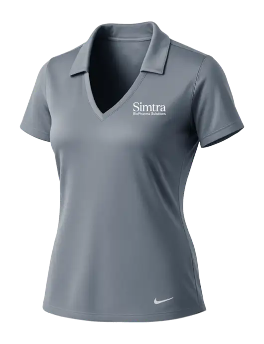 NIKE Medium Grey Womens Dri-Fit Vertical Mesh Polo w/Simtra Logo