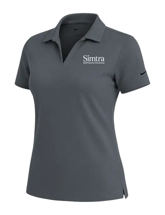NIKE Dark Grey Womens Dri-Fit Micro Pique Polo w/Simtra Logo