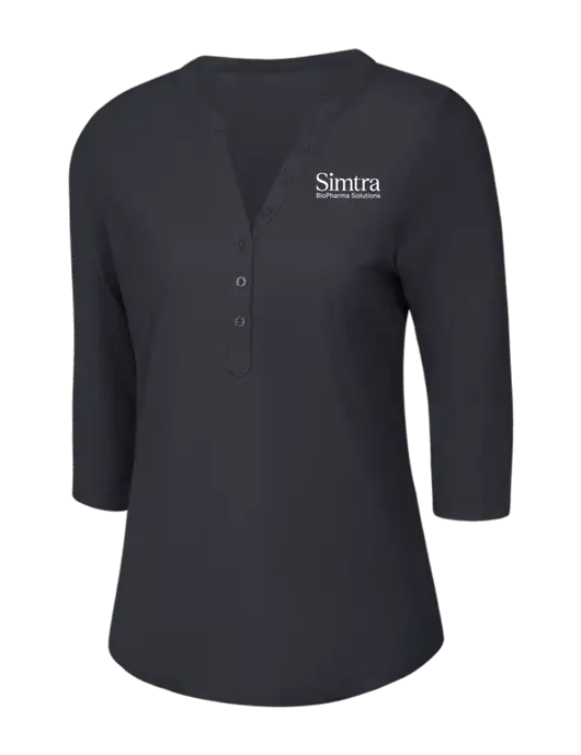 OGIO Charcoal Grey Jewel Henley w/Simtra Logo