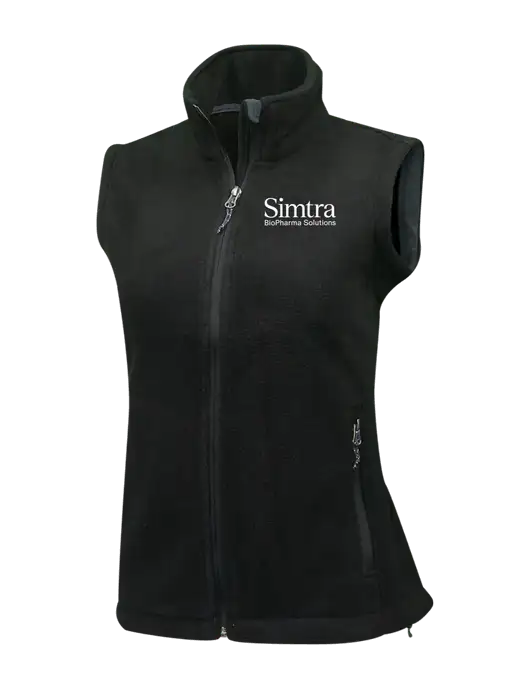Womens Black Fleece Vest w/Simtra Logo