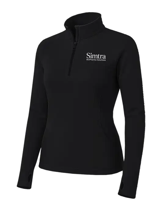 Womens Black Sport Wick Stretch 1/4 Zip Pullover w/Simtra Logo