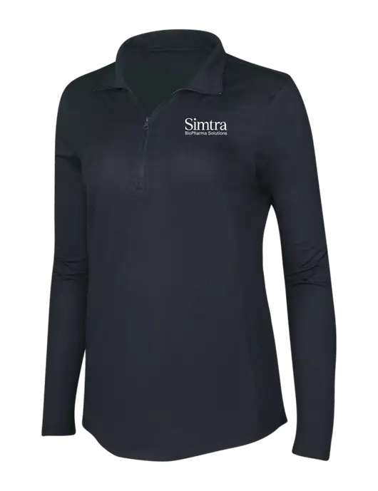 Black Triad Solid Womens Posicharge Tri-Blend Wicking 1/4 Zip Pullover w/Simtra Logo