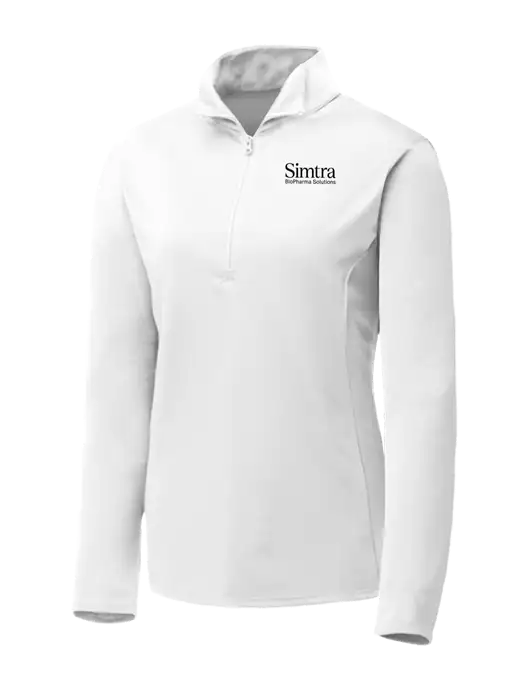 White Womens Posicharge Competitor ¼ Zip Pullover w/Simtra Logo