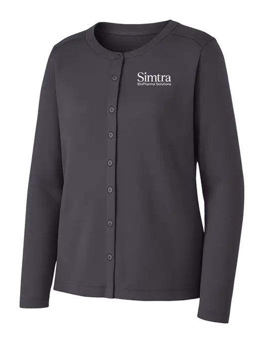Grey Smoke Womens Concept Stretch Button-Front Cardigan Sweater w/Simtra Logo