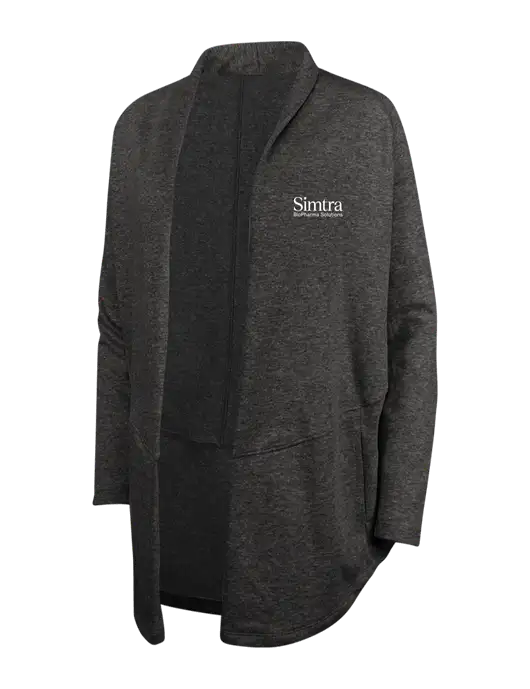Charcoal Heather/ Medium Heather Grey Womens Interlock Cardigan w/Simtra Logo