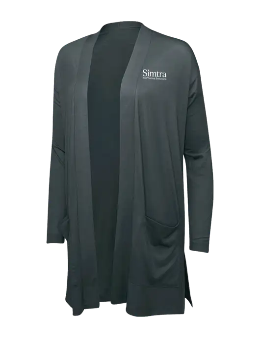 Smoke Grey Womens Concept Long Pocket Cardigan w/Simtra Logo