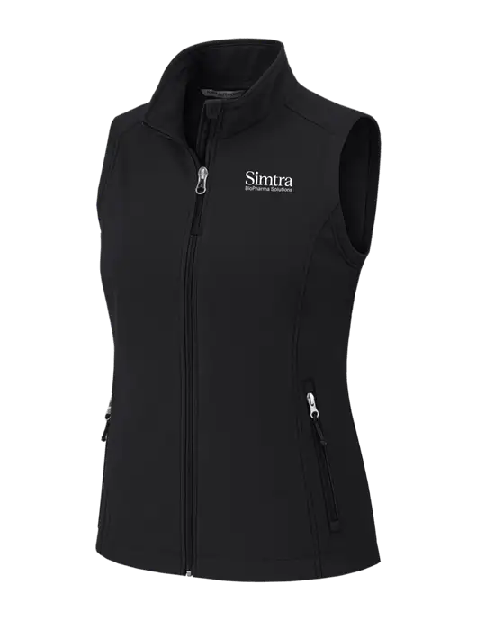 Black Womens Core Soft Shell Vest w/Simtra Logo