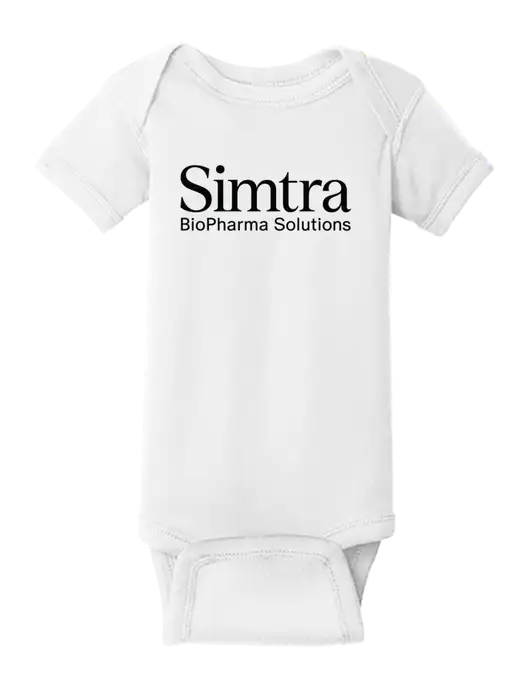 Rabbit Skins White Infant Short Sleeve Baby Rib Bodysuit w/Simtra Logo
