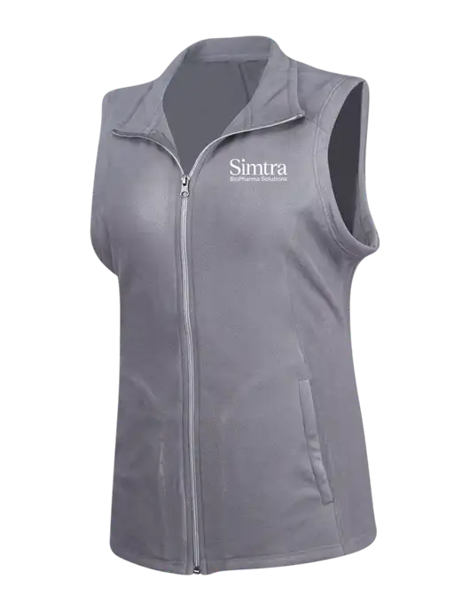 Medium Grey Womens Microfleece Vest w/Simtra Logo