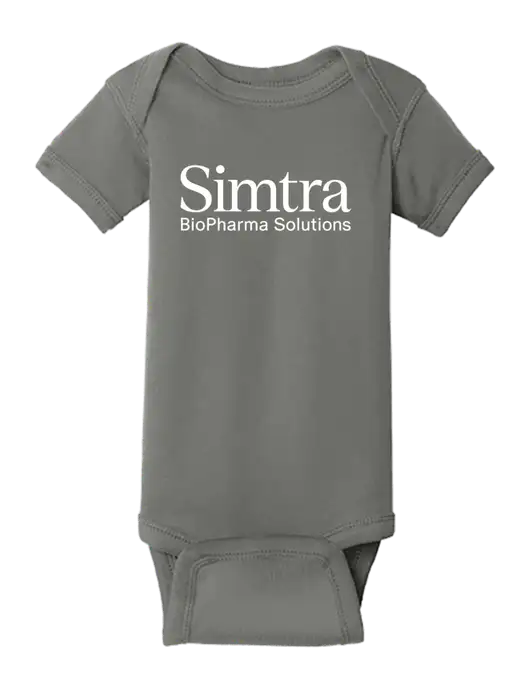 Rabbit Skins Charcoal Infant Short Sleeve Baby Rib Bodysuit w/Simtra Logo