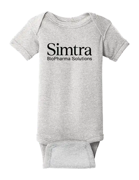 Rabbit Skins Light Grey Heather Infant Short Sleeve Baby Rib Bodysuit w/Simtra Logo