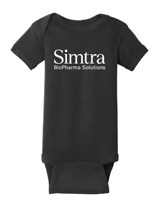 Rabbit Skins Black Infant Short Sleeve Baby Rib Bodysuit w/Simtra Logo