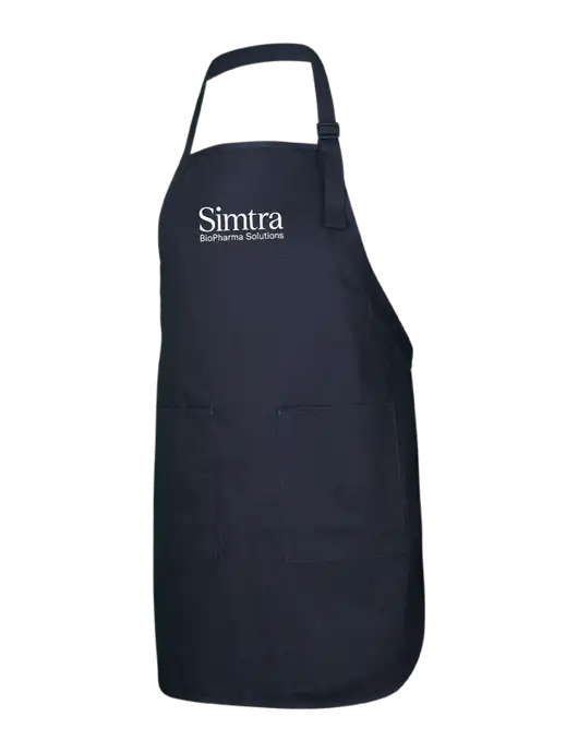 Full-Length Black Apron With Pockets w/Simtra Logo