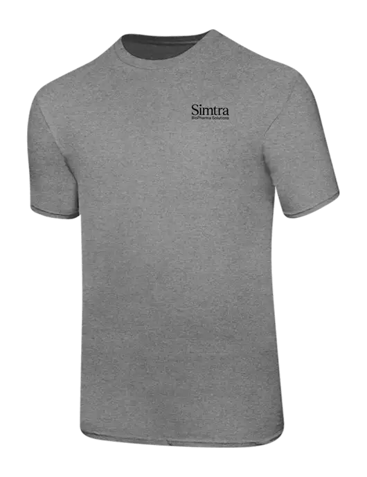Ring Spun Light Heather Grey 4.5 oz T-Shirt w/Simtra Logo