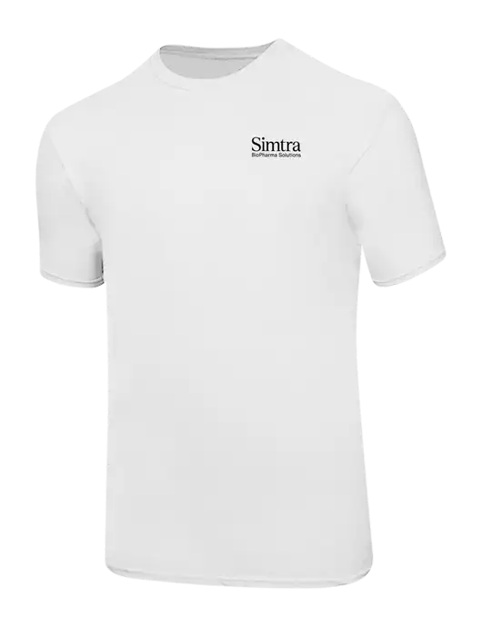 Ring Spun White 4.5 oz T-Shirt w/Simtra Logo