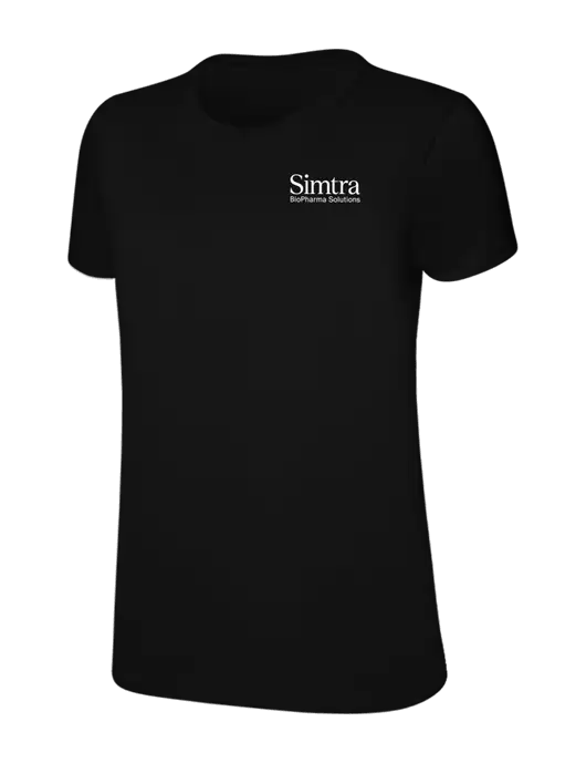 Womens Ring Spun Jet Black 4.5 oz T-Shirt w/Simtra Logo