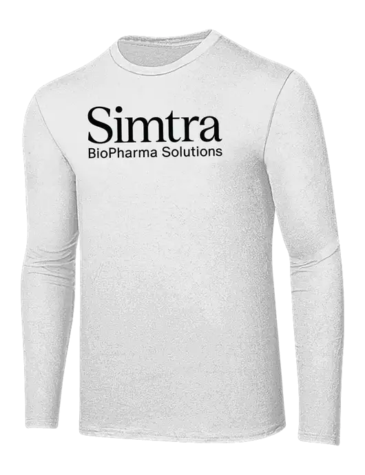 Ring Spun White 4.5 oz Long Sleeve T-Shirt w/Simtra Logo