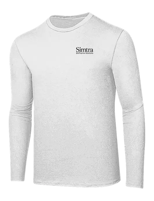 Ring Spun White 4.5 oz Long Sleeve T-Shirt w/Simtra Logo
