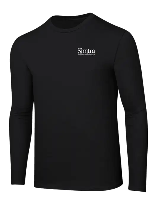 Ring Spun Jet Black 4.5 oz Long Sleeve T-Shirt w/Simtra Logo