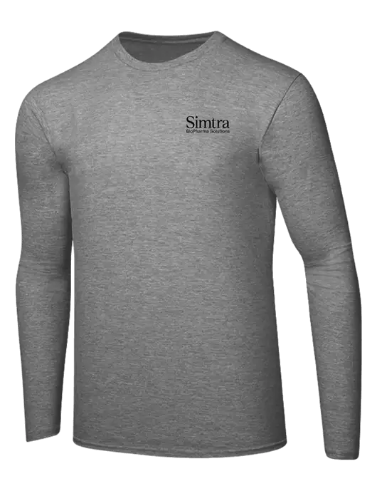 Ring Spun Light Heather Grey 4.5 oz Long Sleeve T-Shirt w/Simtra Logo
