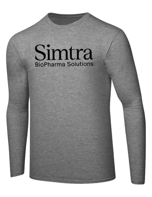 Ring Spun Light Heather Grey 4.5 oz Long Sleeve T-Shirt w/Simtra Logo