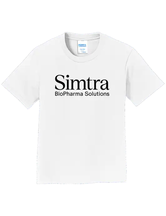 Youth Ring Spun White 4.5 oz T-Shirt w/Simtra Logo