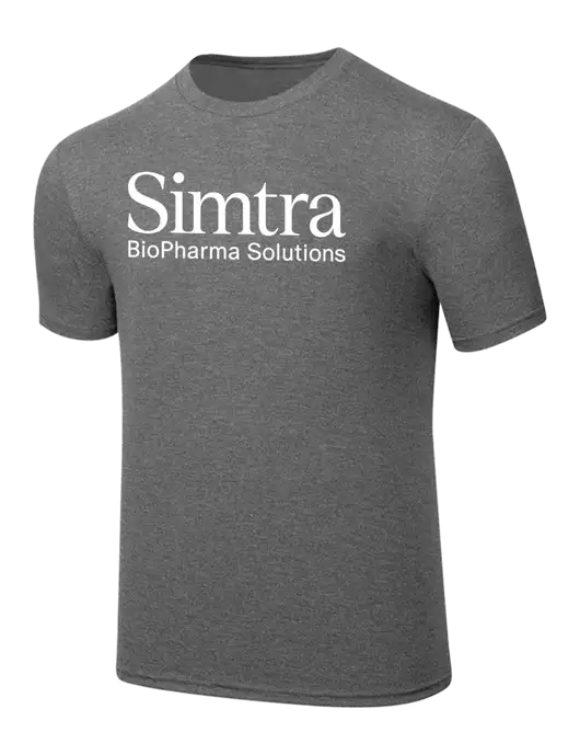 Simply Soft Heathered Medium Grey 4.5oz  Poly/Combed Ring Spun Cotton T-Shirt w/Simtra Logo