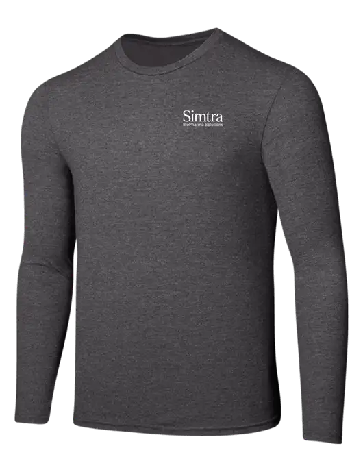Seriously Soft Heathered Charcoal Long Sleeve T-Shirt w/Simtra Logo