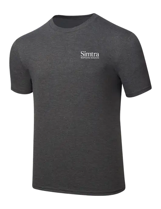 Simply Soft Heathered Charcoal 4.5oz  Poly/Combed Ring Spun Cotton T-Shirt w/Simtra Logo