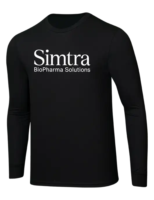 Simply Soft Long Sleeve Black 4.5 oz, Poly/Combed Ring Spun Cotton T-Shirt w/Simtra Logo
