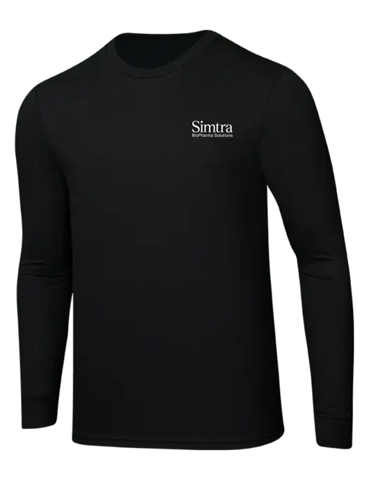 Simply Soft Long Sleeve Black 4.5 oz, Poly/Combed Ring Spun Cotton T-Shirt w/Simtra Logo
