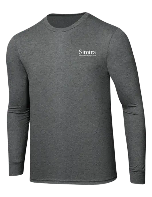 Simply Soft Long Sleeve Medium Grey Frost 4.5 oz, Poly/Combed Ring Spun Cotton T-Shirt w/Simtra Logo