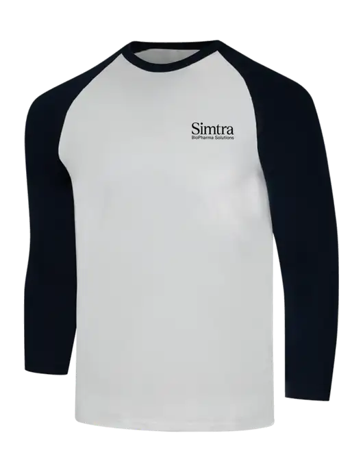 Simply Soft 3/4 Sleeve Black/White Ring Spun Cotton T-Shirt w/Simtra Logo