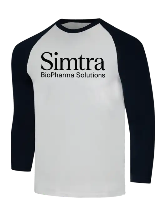 Simply Soft 3/4 Sleeve Black/White Ring Spun Cotton T-Shirt w/Simtra Logo