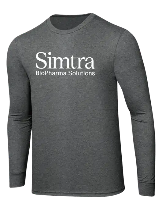 Simply Soft Long Sleeve Medium Grey Frost 4.5 oz, Poly/Combed Ring Spun Cotton T-Shirt w/Simtra Logo